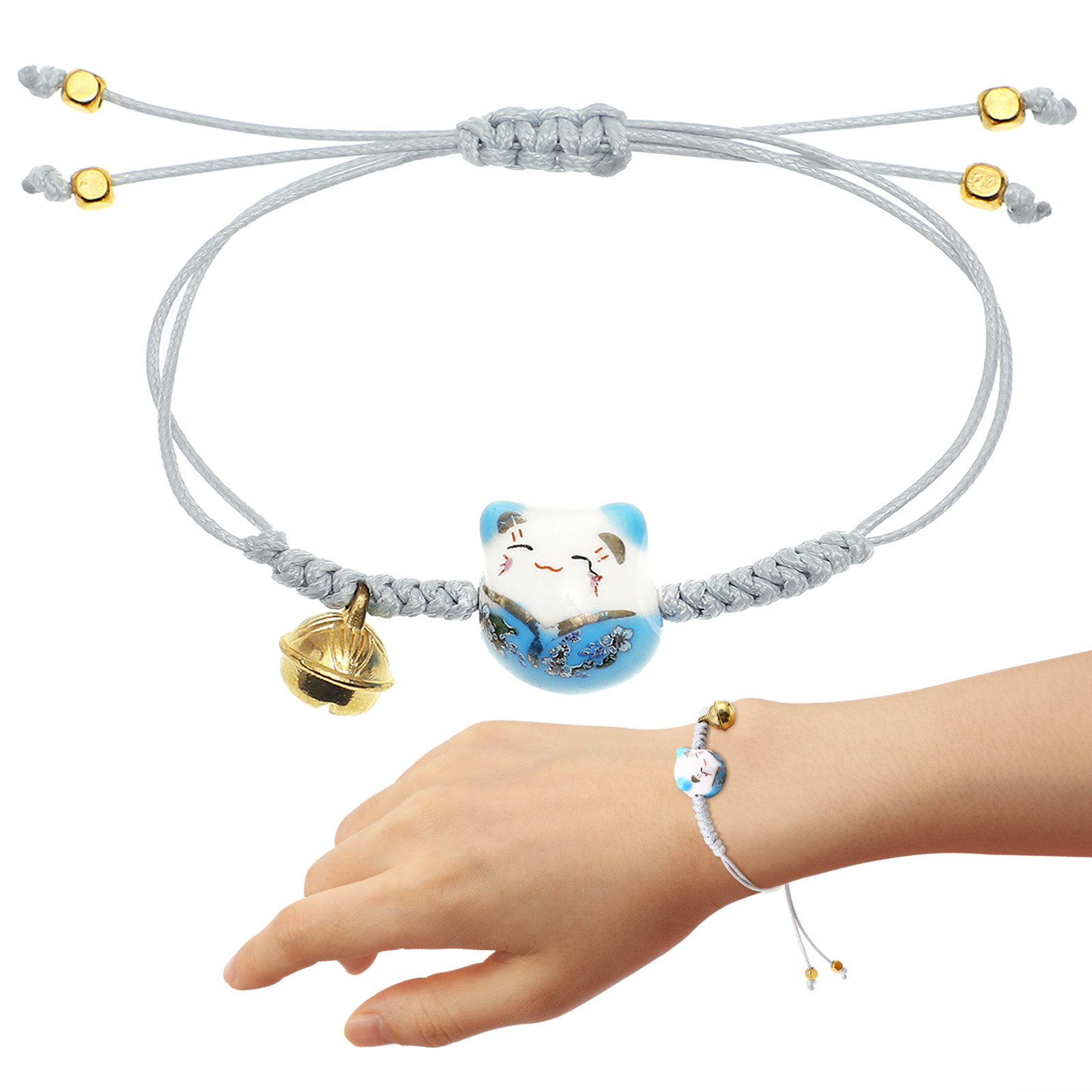 Ceramic Link Bracelet - 1Pcs Adorable Ceramic Cat Bracelet Adjustable