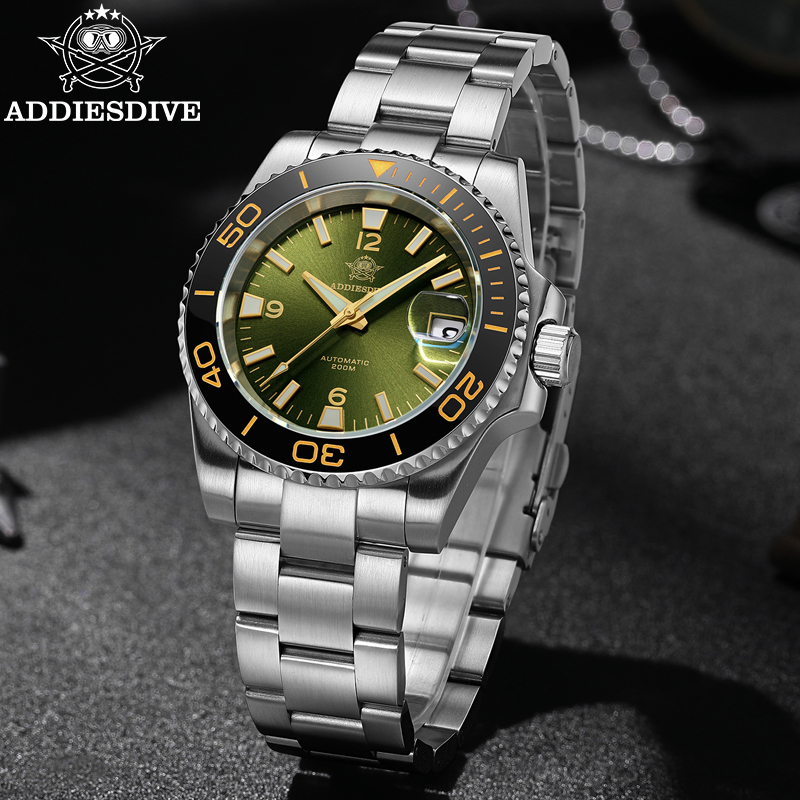 Ceramic Link Bracelet - ADDIESDIVE AD2085 Man Diving Watch Japan