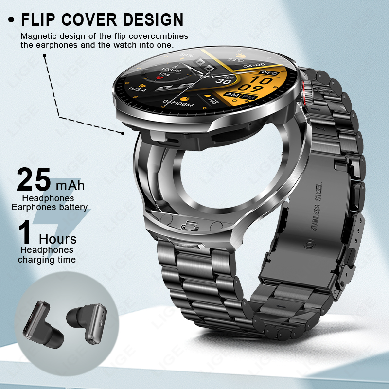 LIGE 2026 New TWS 2-In-1 Heads - Smartwatch Headset 评论和价格