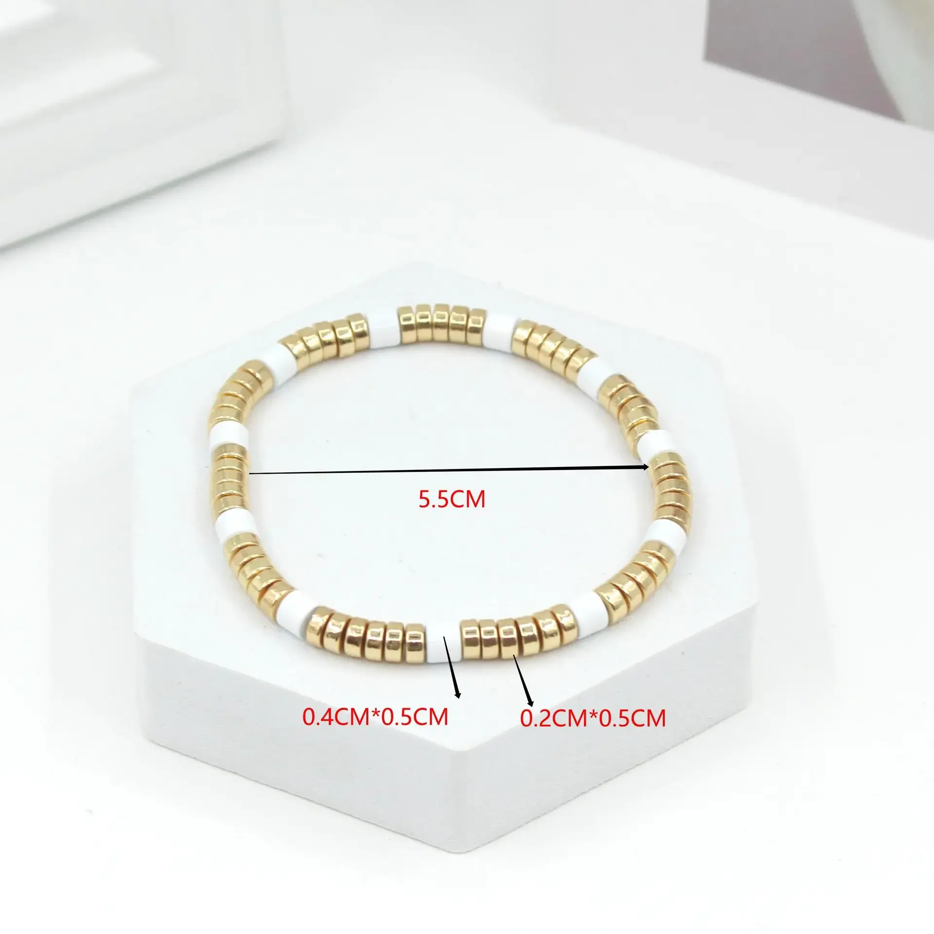 Bohemian Enamel White Cold Win - Ceramic Link Bracelet 评论和价格