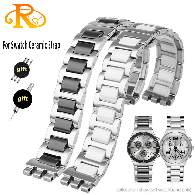 For Swatch Ceramic+ Stainless  - Ceramic Link Bracelet 评论和价格