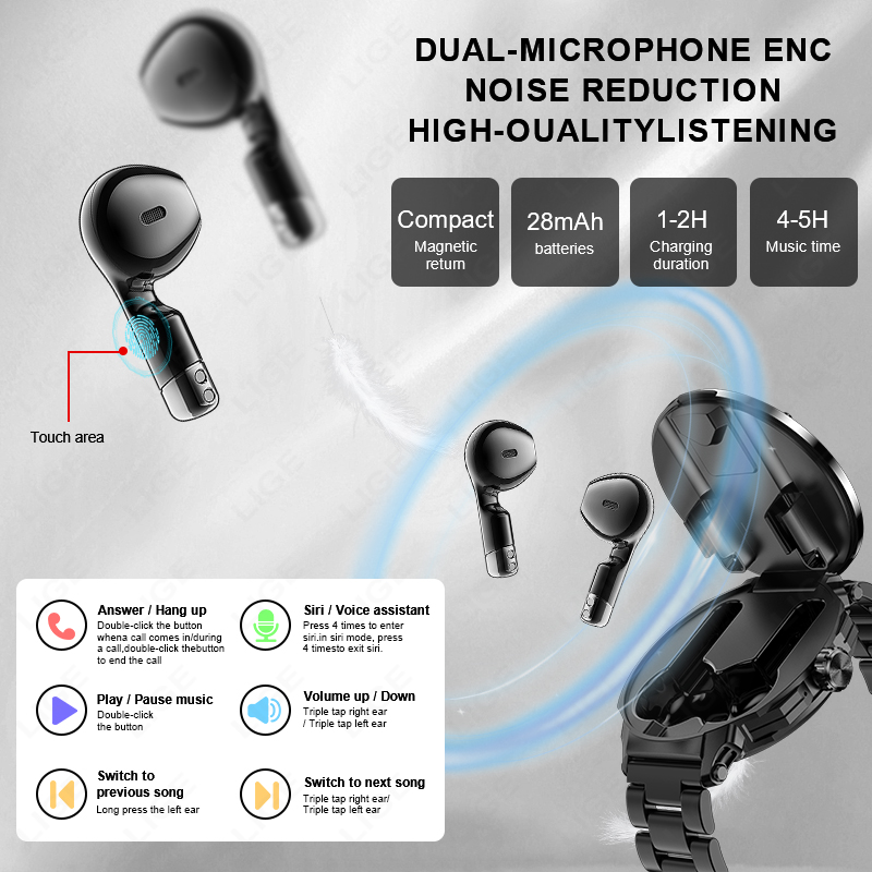 New Men's 2 In 1 Headset Smart - Smartwatch Headset 评论和价格