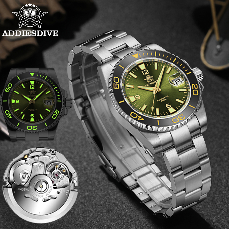 ADDIESDIVE AD2085 Man Diving W - Ceramic Link Bracelet 评论和价格