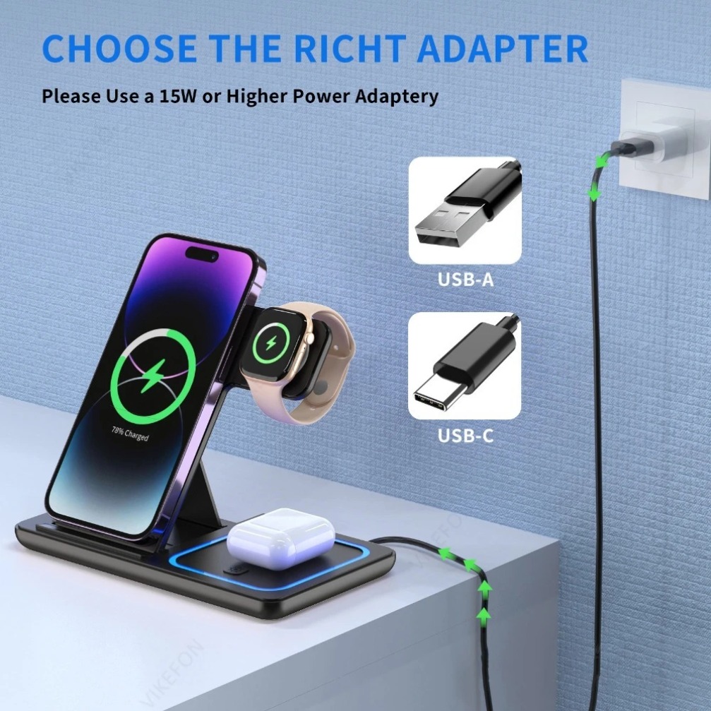 Foldable 3 in 1 Wireless Charg - Smartwatch Ac 评论和价格